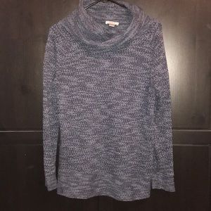 Blue cowl neck loft sweater